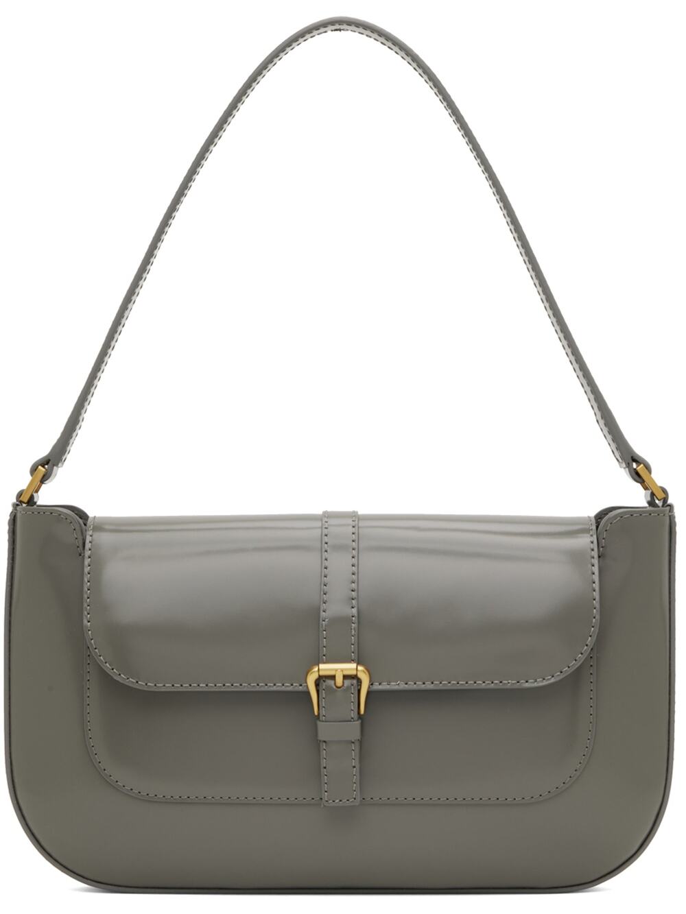 By Far Sleek Gray Miranda Shoulder Bag